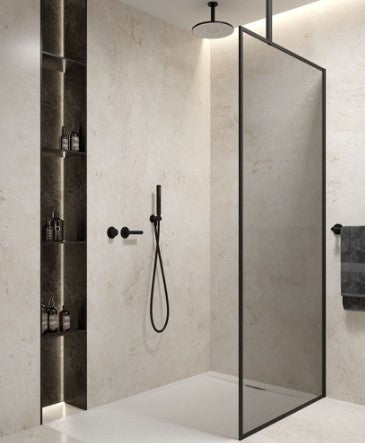 MIRAGE 1200mm Matt Black Frame with Smoked Glass | USE00145