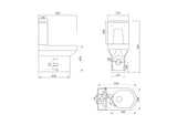 BASE Rimless Fully Shrouded Standard Height WC & PP Seat | USW0488