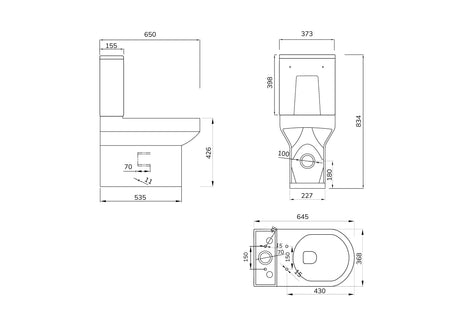 BASE Rimless Fully Shrouded Standard Height WC & PP Seat | USW0488