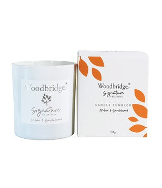 Woodbridge Amber & Sandalwood Boxed Tumbler Candle | W002AS