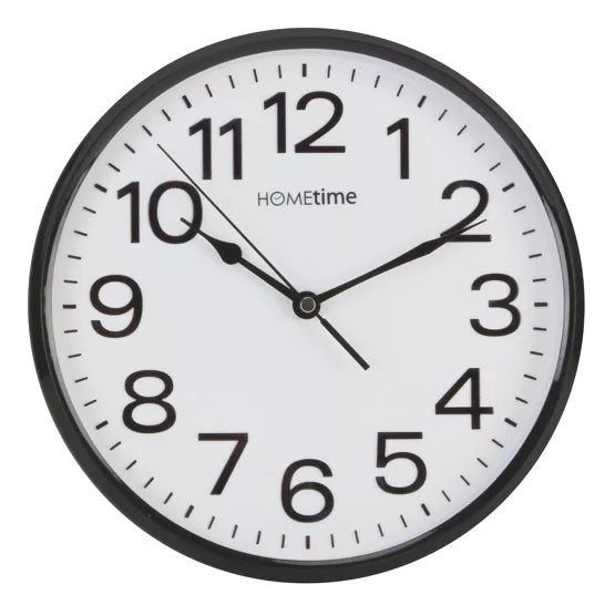 Hometime 10" Wall Clock with Sweep - Black | W7588B