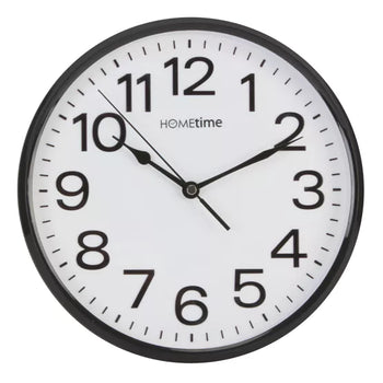 Hometime 10" Wall Clock with Sweep - Black | W7588B