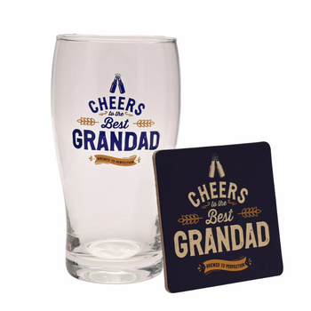 Well Crafted Pint Glass & Coaster Set - Grandad | WC110
