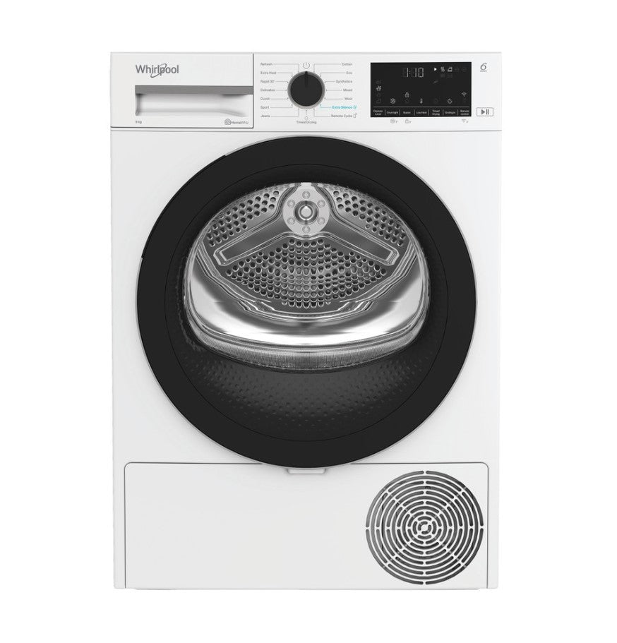 Whirlpool 6th Sense 9kg Heat Pump Tumble Dryer | WDH 09D7 W IRE