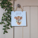 Wrendale Messy Hair Don't Care Wooden Plaque | WDP006