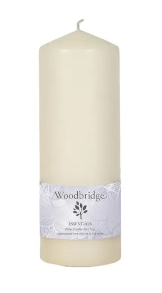 Woodbridge Ivory Unscented Pillar Candle 25x7cm | WE004IV