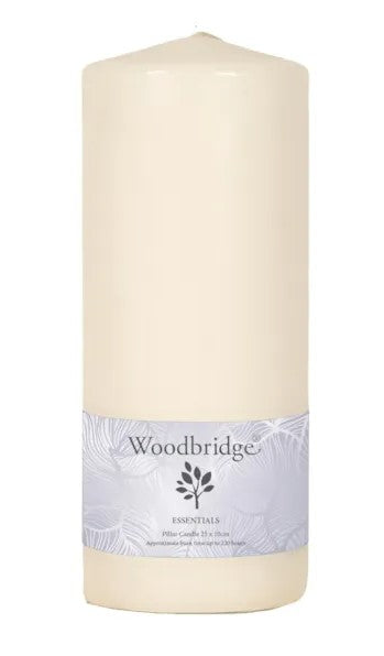 Woodbridge Ivory Unscented Pillar Candle 25x10cm | WE005IV