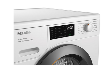 Miele 9kg 1400 Spin Freestanding Washing Machine - White with Graphite Door | WED385WCS