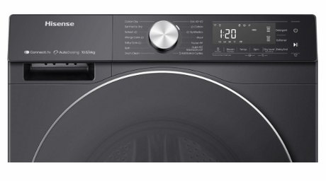 Hisense 10.5kg 1400 Spin LED Display Black Washing Machine - WF5S1045BB