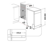 Whirlpool 45cm 9 Place Freestanding Dishwasher - Inox | WF9E 2B19 X UK