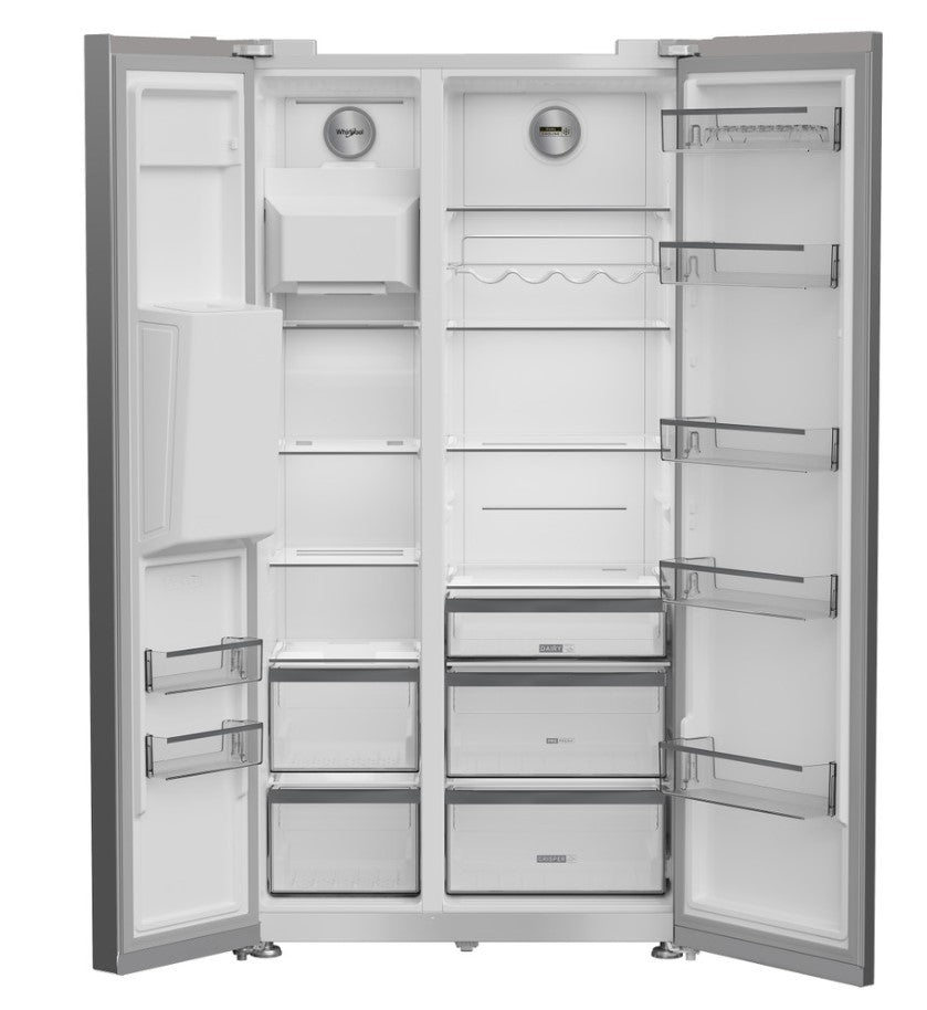 Whirlpool Plumbed American Fridge Freezer with Water & Ice - Stainless Steel | WHG26573WX4UK