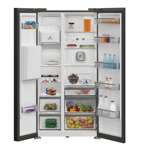 Whirlpool American Fridge Freezer Water & Ice - Black | WHG26574WXK5UK