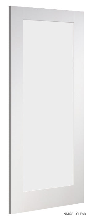 Deanta NM6 Clear Glass White Primed Door | WP6828NM6GC