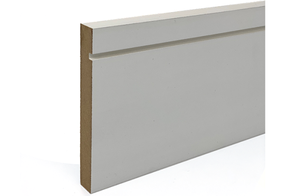 Primed Architrave Shaker Groove White 18 x 95mm x 5.4m | WPSA95