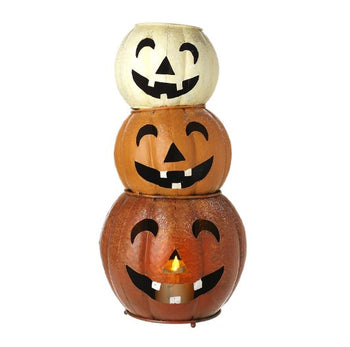Orange Metal Pumpkin Stack | XEN065