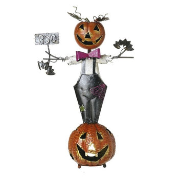 Orange Metal Pumpkin Scarecrow | XEN066