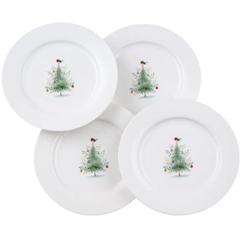 Aynsley Little Robin Christmas Tree Teaplates Set of 4 | XMAS40910