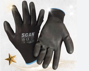 Scan Black PU Dipped Gloves (5 Pairs) | XMS23GLOVEPU