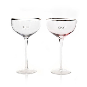 Amore Set Of 2 Coupe Glasses - Love | AM225
