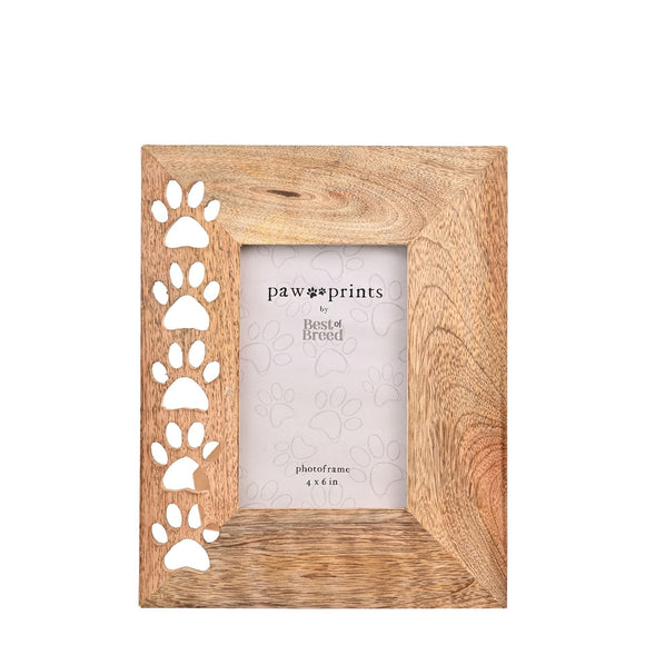 Best Of Breed Paw Prints Mango Wood Frame 4x6 | BB610