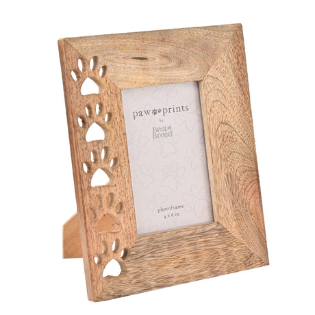 Best Of Breed Paw Prints Mango Wood Frame 4x6 | BB610