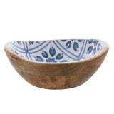 Country Living Mango Wood Bowl 19.5cms - Blue Flow | CL1379