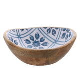 Country Living Mango Wood Bowl 19.5cms - Blue Flow | CL1379