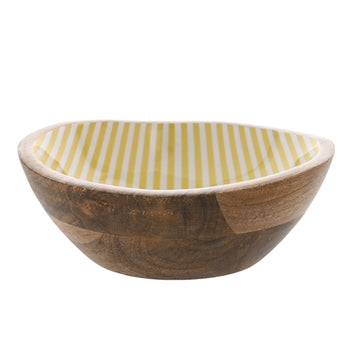 Country Living Mango Wood Bowl 19.5cms - Yellow St | CL1380