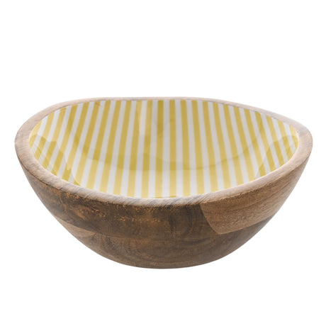Country Living Mango Wood Bowl 19.5cms - Yellow St | CL1380