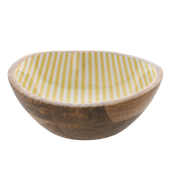 Country Living Mango Wood Bowl 19.5cms - Yellow St | CL1380