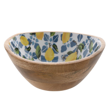Country Living Mango Wood Bowl 24cms - Lemons | CL1381