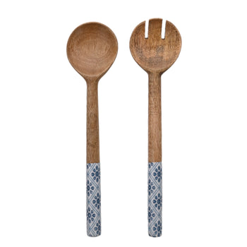 Country Living Mango Wood Set Of Salad Servers | CL1386