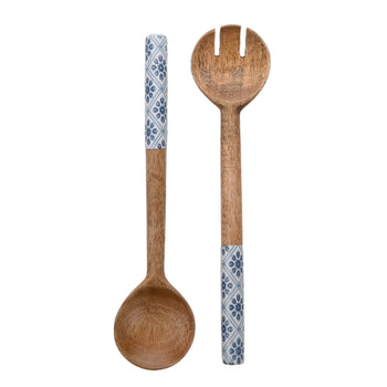 Country Living Mango Wood Set Of Salad Servers | CL1386