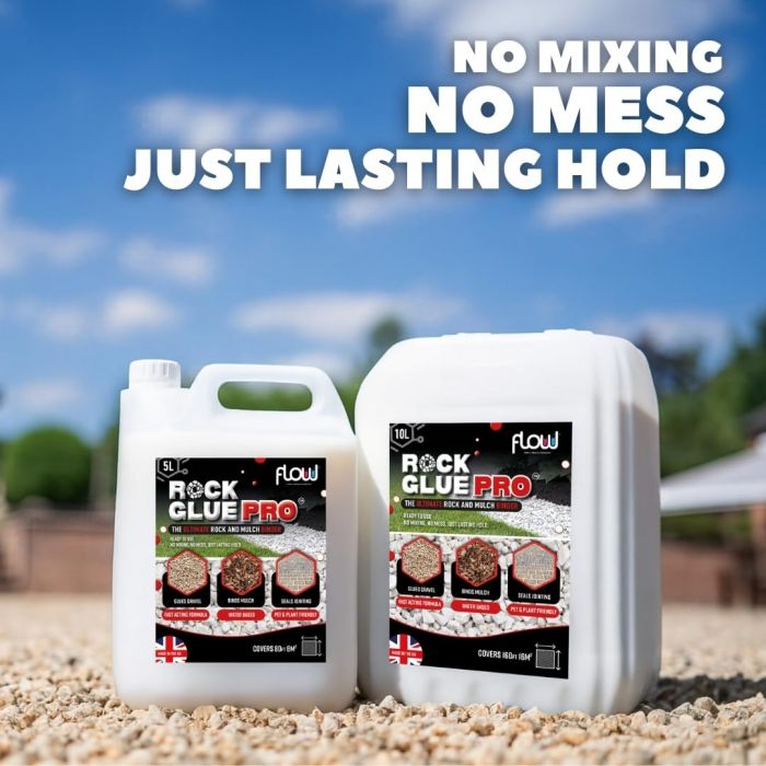 FlowChem Rock Glue Pro Heavy-Duty Gravel, Stone, Mulch Binder & Joint Sealer