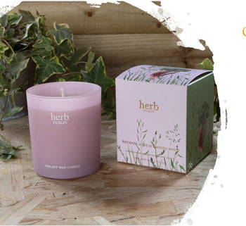 Herb Rhubarb & Fresh Garden Mint Jar Candle | HC-RHU-89