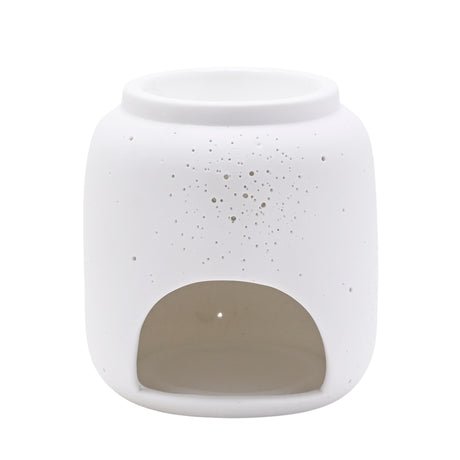 Hestia White Ceramic Oil Burner Holder With Pin Hole Detail | HE2507