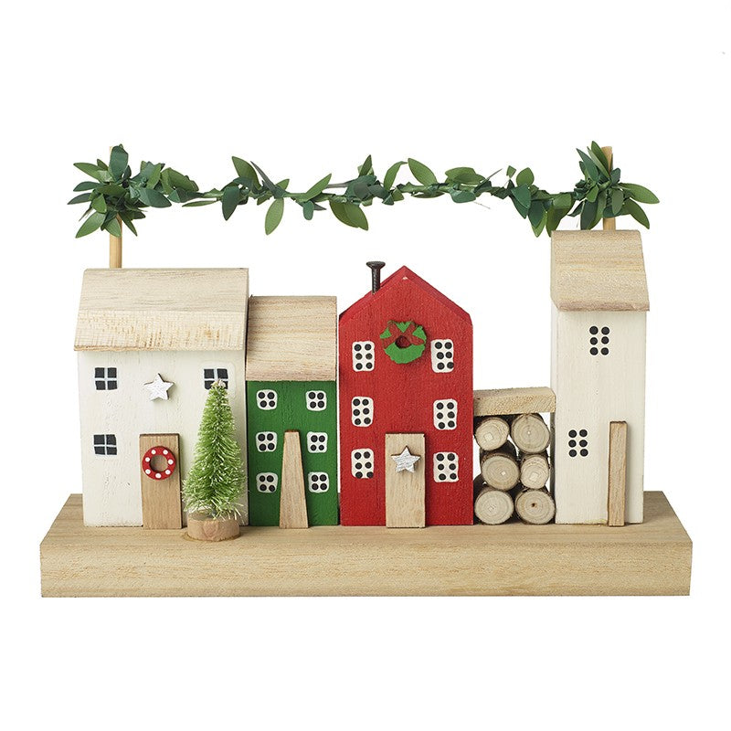 Heaven Sends Wooden Houses With Leaf Garland | BYZ402