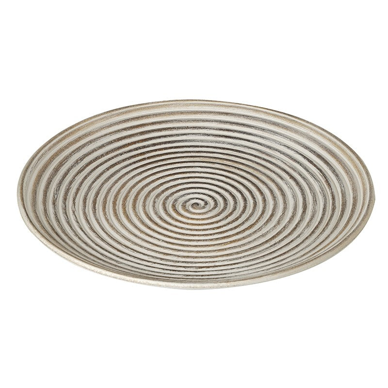Heaven Sends Swirl Wooden Plate 40cm - Cream | TPQ467