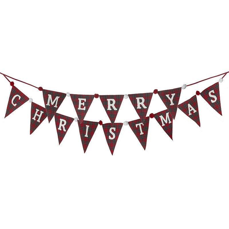 Heaven Sends Merry Christmas Tartan Garland | DAT062