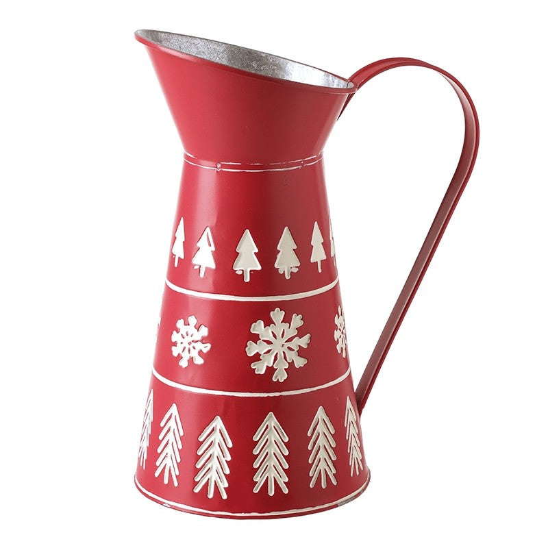 Heaven Sends Red Metal Jug With Snowflake Design | MOU108
