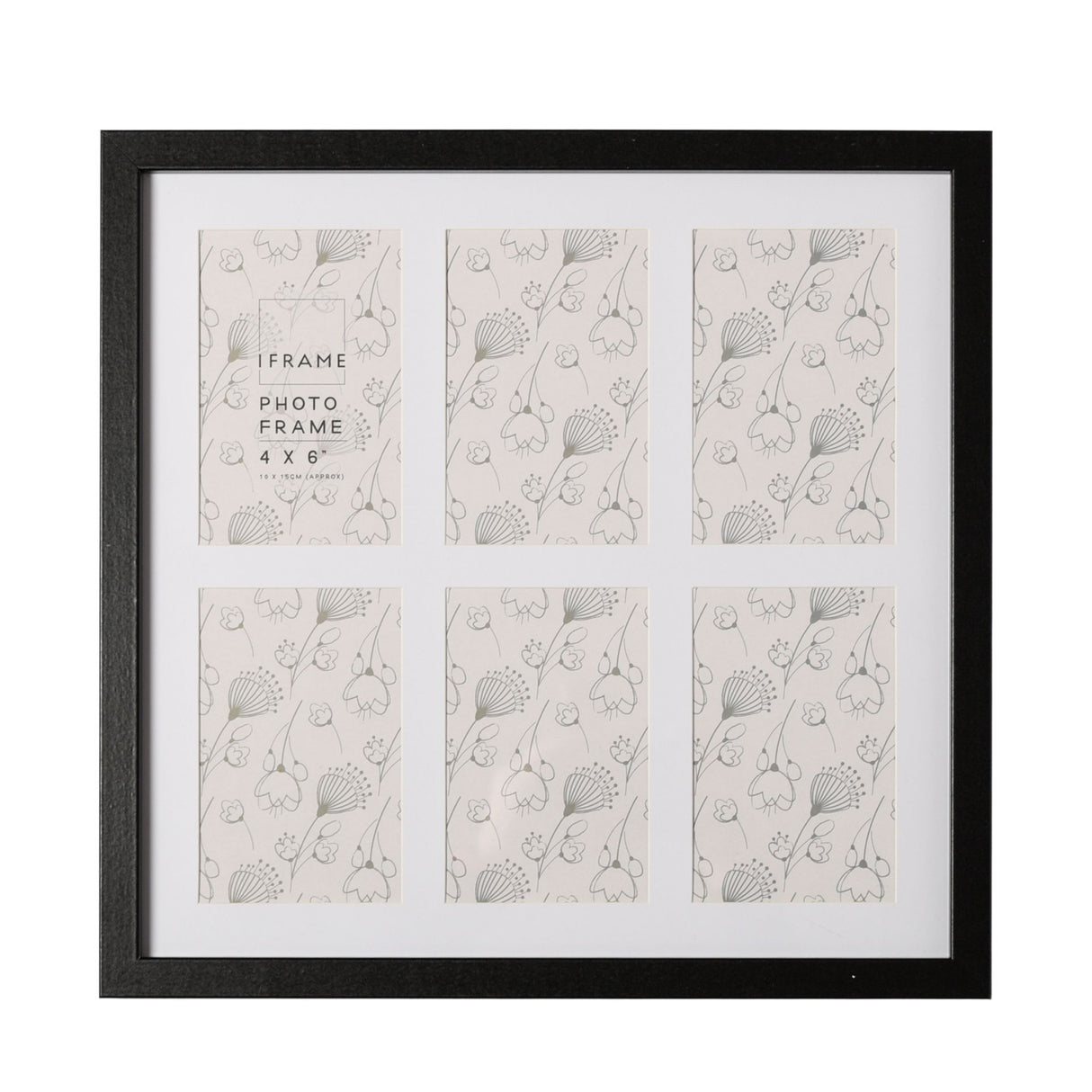 Iframe Multi Aperture Frame 6 X 4x6 Black 39cm | IF271