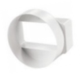 Round to Square Straight Short 100mm to 110 x 55 | D071