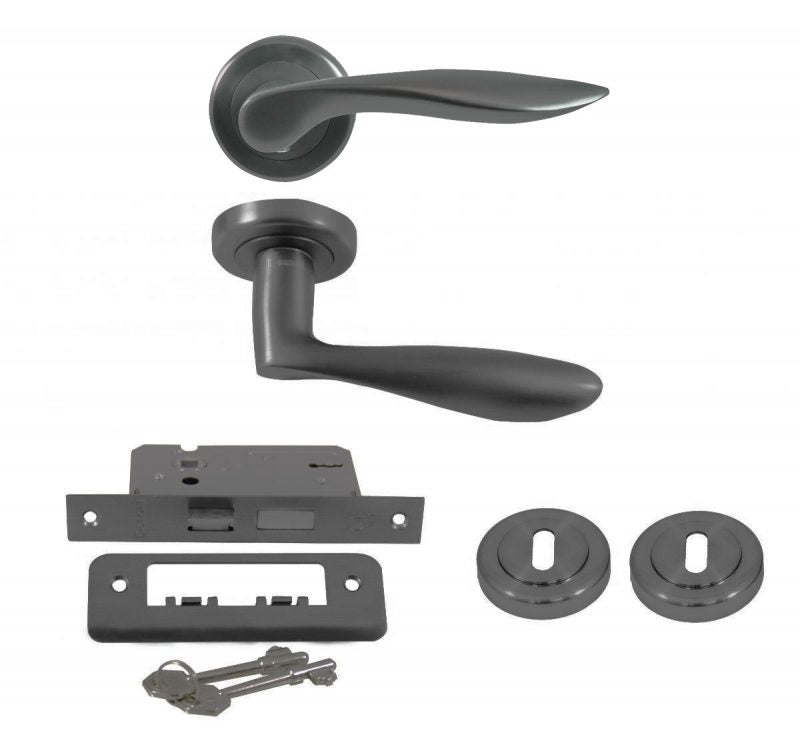 Aran Black Graphite Bathroom Box Set | LHH026
