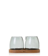 Ad Hoc Yuna Glass Milk & Sugar Set With Wooden Tray | MZ02