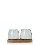 Ad Hoc Yuna Glass Milk & Sugar Set With Wooden Tray | MZ02