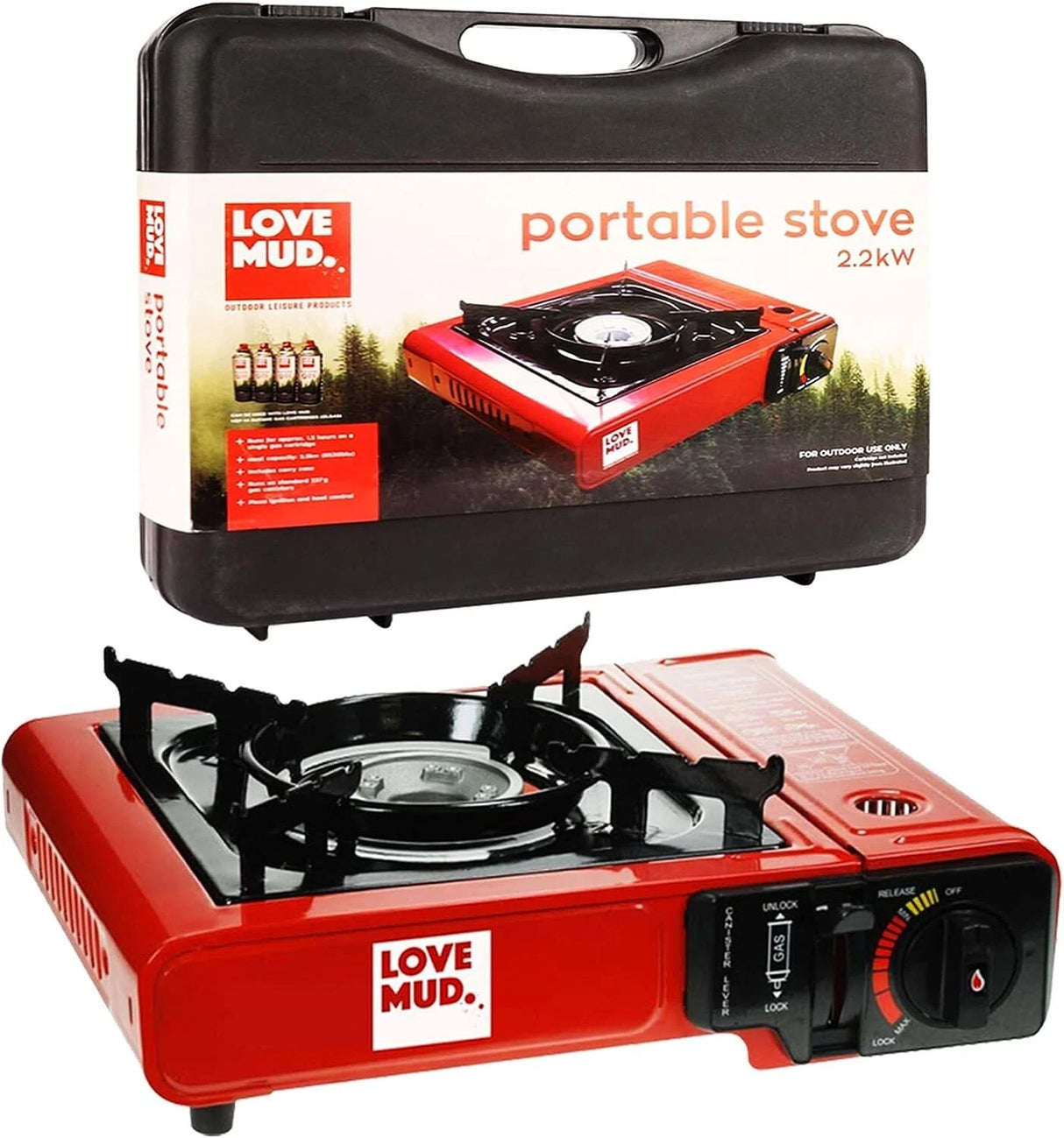 Bonningtons Portable One Ring Gas Camping Stove with Carry Case | OLSTOVE