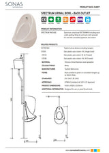 Spectrum Urinal Bowl - Back Outlet | SPECTRUMPACKAGE