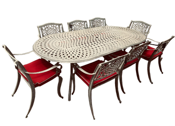 Ballygowan Oatmeal 8 Seater Oval Dining Set | MCA-255-OC