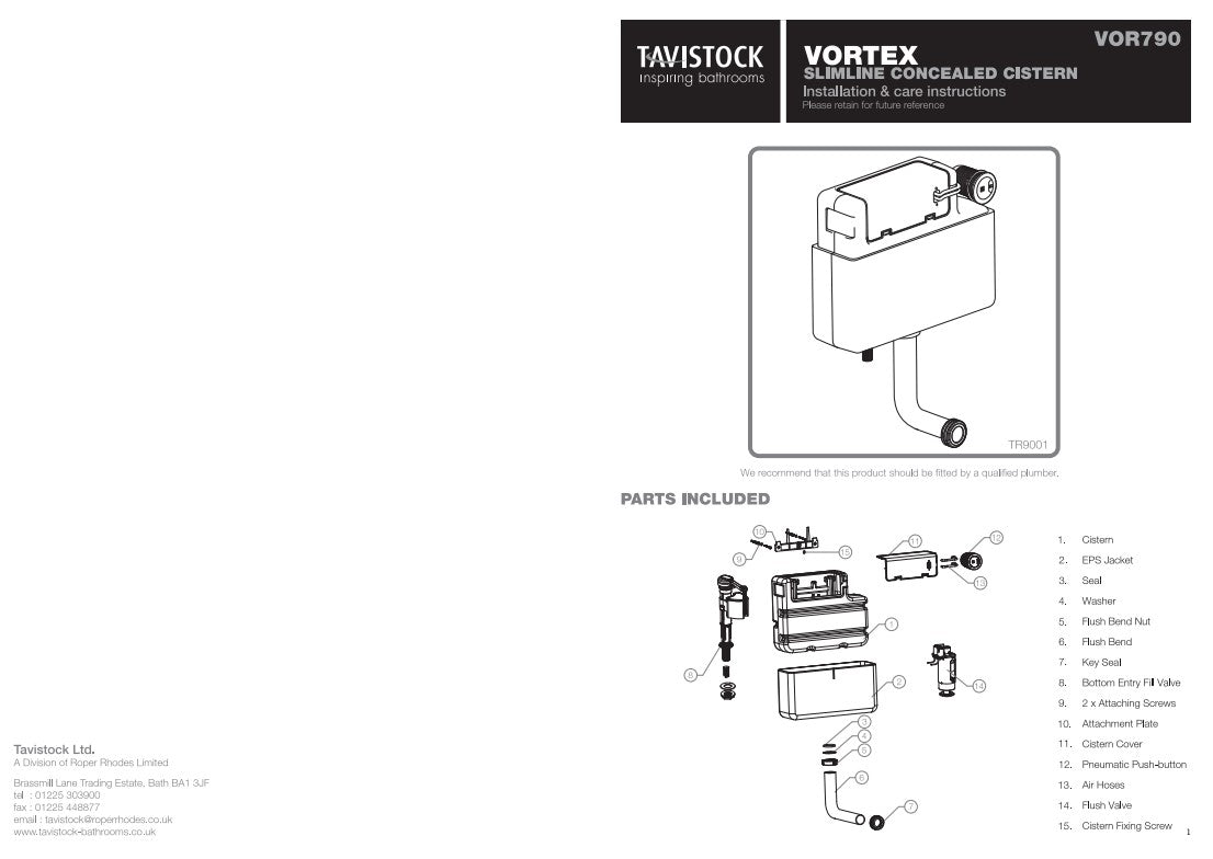 Wall Hung Systems Vortex Dual Flush Cistern | TAVVOR790