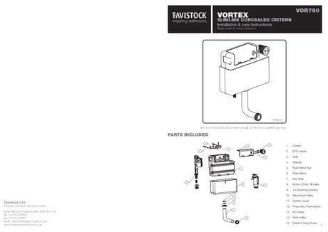 Wall Hung Systems Vortex Dual Flush Cistern | TAVVOR790